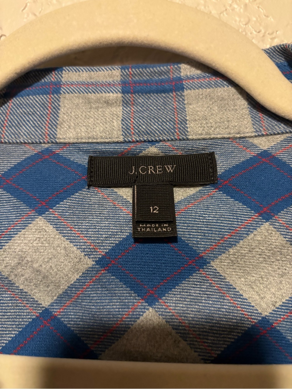J.Crew Blue and Gray Plaid Shirt